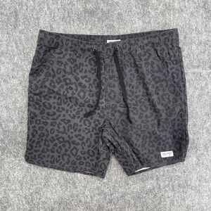 Banks Journal Shorts Mens Large Leopard Print Waist Drawstring Black
